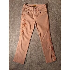 Driftwood Colette Classic Fit Embroidered Pink Jeans Womens Size 25/26, Y2K